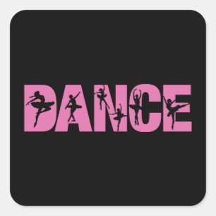 Adesivo Quadrado Dança Rosa com Recortes de Bailarina