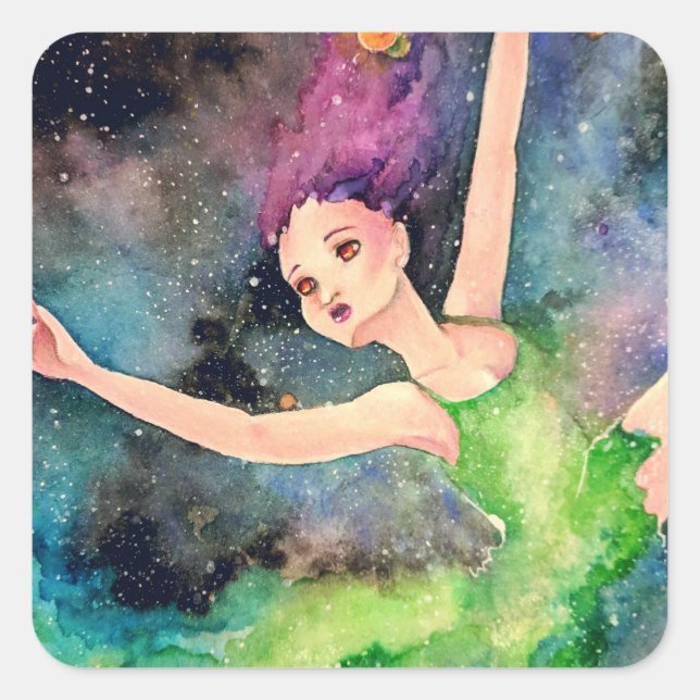 Adesivo Quadrado Dançando Com o Universo (Frente)