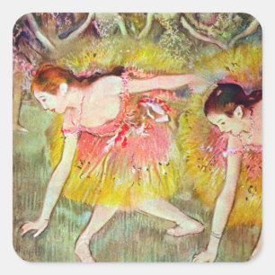 Adesivo Quadrado Dançarinas Inclinando-se de Edgar Degas, Arte da D