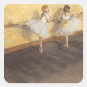 Adesivo Quadrado Dançarinas no Balcão de Edgar Degas, Ballet Antigo