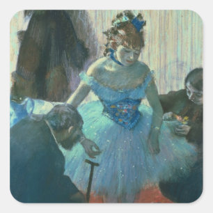 Adesivo Quadrado Dançarino de Edgar Degas   em seu vestuario