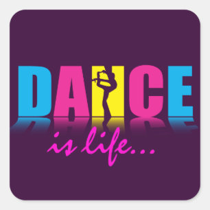 Adesivo Quadrado Dançarino personalizado da dança