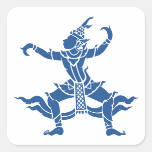 Adesivo Quadrado Dançarino Tailandês ⚠ Sinal ⚠ Tailândia