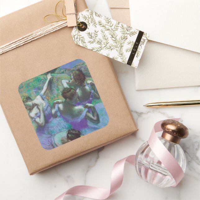 Adesivo Quadrado Dançarinos azuis por Edgar Degas, Impressionismo d (Presentear)