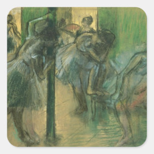 Adesivo Quadrado Dançarinos de Edgar Degas   que rehearsing