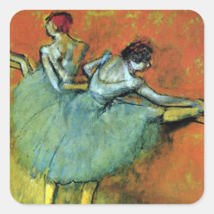 Adesivo Quadrado Dançarinos no Bar por Edgar Degas, Balé de Vintage