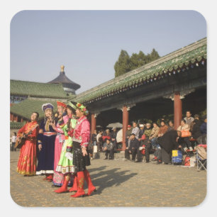 Adesivo Quadrado Dançarinos populares de amadores de costume entre