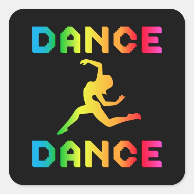Adesivo Quadrado Dance Dancing Party Music Sport Dancer Dancer Idea (Frente)