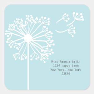 Adesivo Quadrado Dandelion Address Stickers
