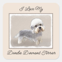 Dandie Dinmont Terrier pintando pintura original d