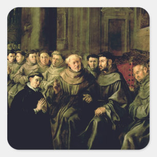 Adesivo Quadrado Dando boas-vindas a St Bonaventure no Franciscan