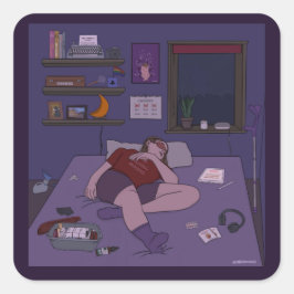 Adesivo Quadrado Dandy Doodlez "then and Now" Sticker