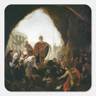 Adesivo Quadrado Daniel Matando o Dragão de Baal