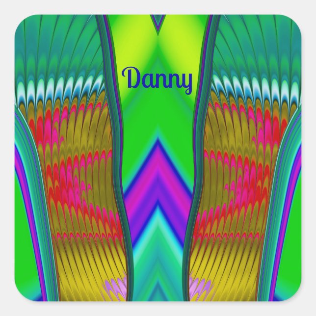 Adesivo Quadrado DANNY ~ Multicolor 3D ~ (Frente)