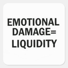 Adesivo Quadrado Dano Emocional ao Meme de Sticker de Liquidez
