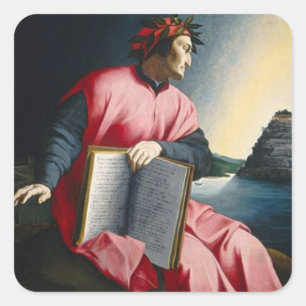 Adesivo Quadrado Dante com livro - Purgatório