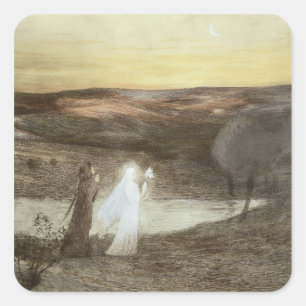 Adesivo Quadrado Dante e Beatrice, de "L'Estampe moderno", publ