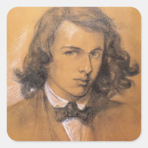 Adesivo Quadrado Dante Gabriel Rossetti - Autorretrato