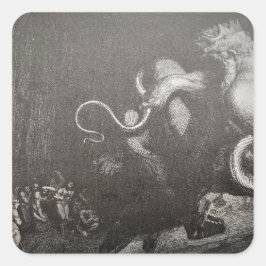 Adesivo Quadrado Dante & Virgil encontram Minos e sua cauda - Infer