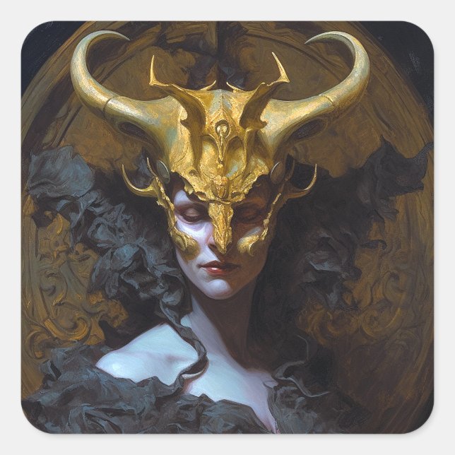 Adesivo Quadrado Dark Queen Fantasy Art (Frente)
