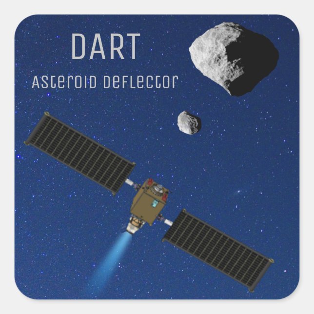 Adesivo Quadrado DART Asteroide Defletor Espacial (Frente)