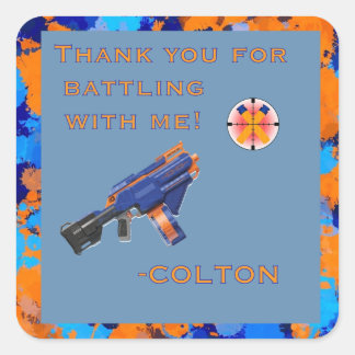 Adesivo Quadrado Dart War Party Sticker! Thank you!