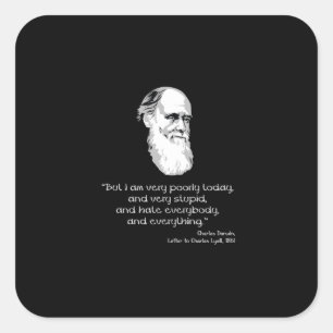 Adesivo Quadrado Darwin: Hoje estou muito pobre