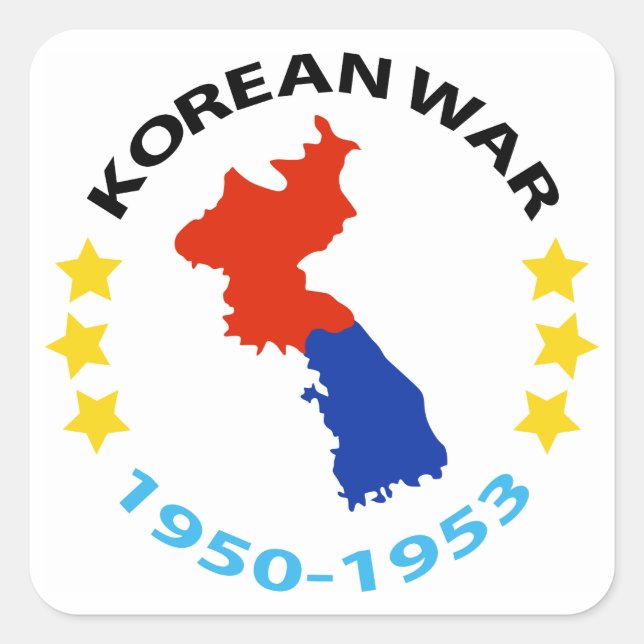 ADESIVO QUADRADO DATA DA GUERRA NA COREIA (Frente)