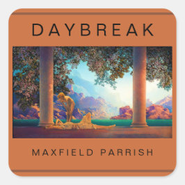 Adesivo Quadrado DAYBREAK Maxfield Parrish 1922 ... Placa plana de 