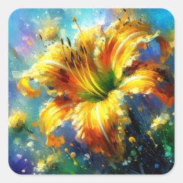 Adesivo Quadrado Daylily Daylily Flor, Impressionista do Teto Amare
