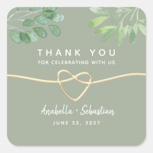 Adesivo Quadrado de Agradecimento de Casamento Ver