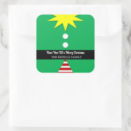 Adesivo Quadrado Dê ao seu Elf um presente de Natal ou envelope fel
