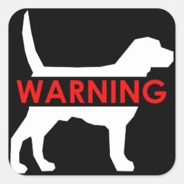 ADESIVO QUADRADO DE AVISO DE CÃES