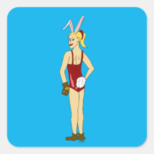adesivo quadrado de bunnygirl
