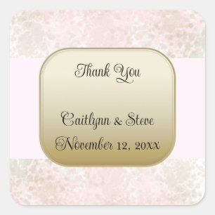 Adesivo Quadrado de Casamento Blush Flush Gold