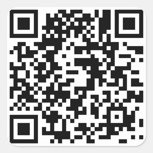 Adesivo quadrado de código QR personalizável (Frente)