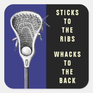 Adesivo Quadrado de Esportes de Lacrosse Engraçado