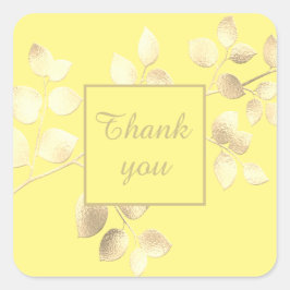 Adesivo quadrado de folhas douradas amarelas român