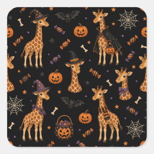 Adesivo Quadrado de Girafas de Fantasias de Hallow