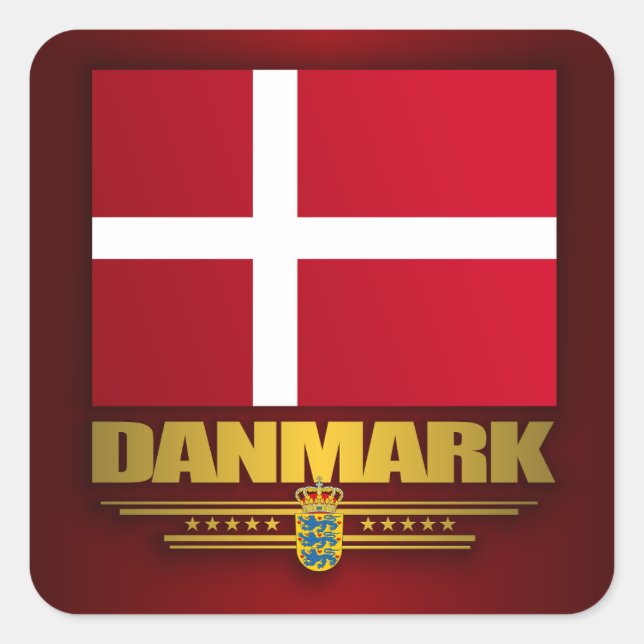 Adesivo Quadrado De "orgulho Dansk " (Frente)