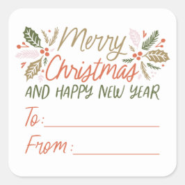 Adesivo Quadrado De/para Vintage Tipo Holly Berry Natal