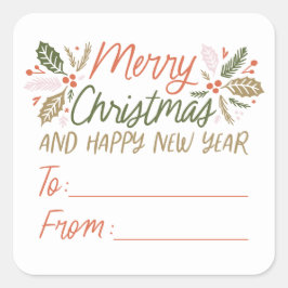 Adesivo Quadrado De/para Vintage Tipo Holly Berry Natal