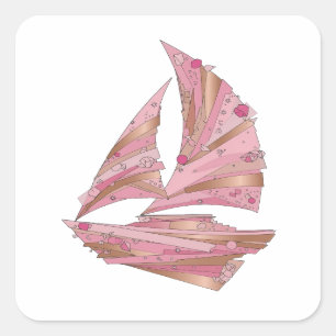 Adesivo Quadrado de Prata Cristal Rosa NAVE Sharp