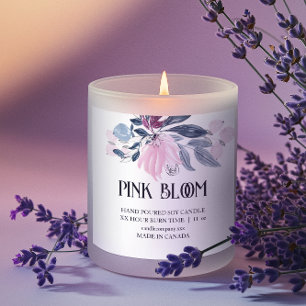 Adesivo Quadrado de Produto de Vela Floral Rosa