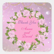 Adesivo Quadrado de Rosa Moderna de Luxo Adicione 