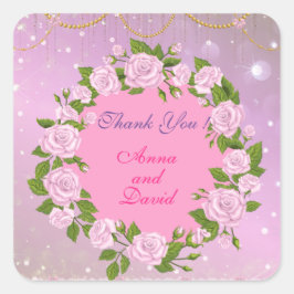 Adesivo Quadrado de Rosa Moderna de Luxo Adicione 