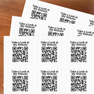 Adesivo Quadrado Dê uma olhada no código QR on-line do meu site gra