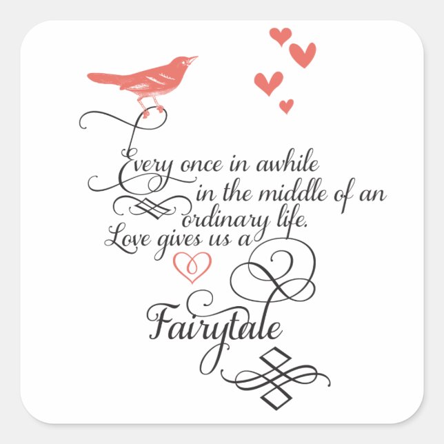 Adesivo Quadrado De vez em quando, numa vida normal. (Frente)