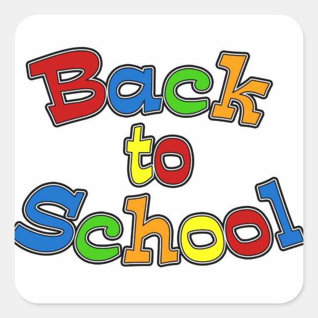 Adesivo Quadrado De volta à escola (Frente)
