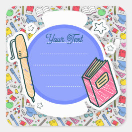 Adesivo Quadrado De volta à escola. Informações gerais sobre o mate